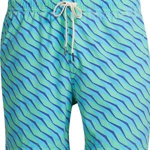NWT FAIR HARBOR Bungalow Men’s Swim Trunks Swim Suit Shorts Blue Green Seabay XL